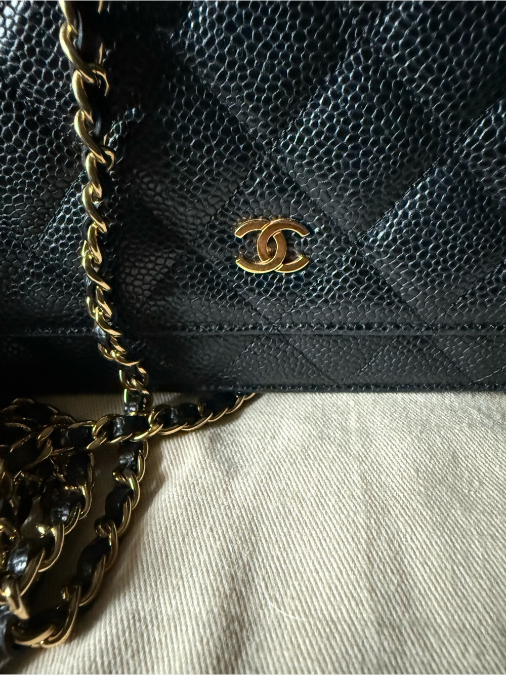 CHANEL Black Quilted Caviar Leather with Gold Hardware - Picture 13 of 13